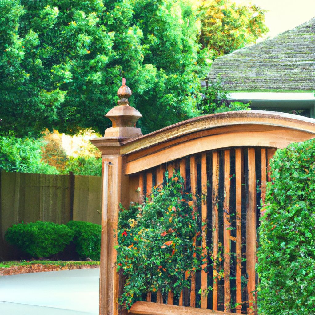wooden driveway gates